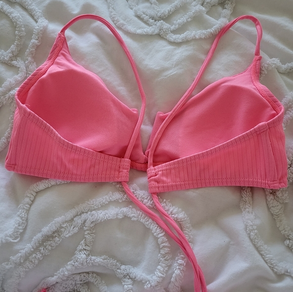 Ardene barbie pink ribbed bikini top - Picture 2 of 5